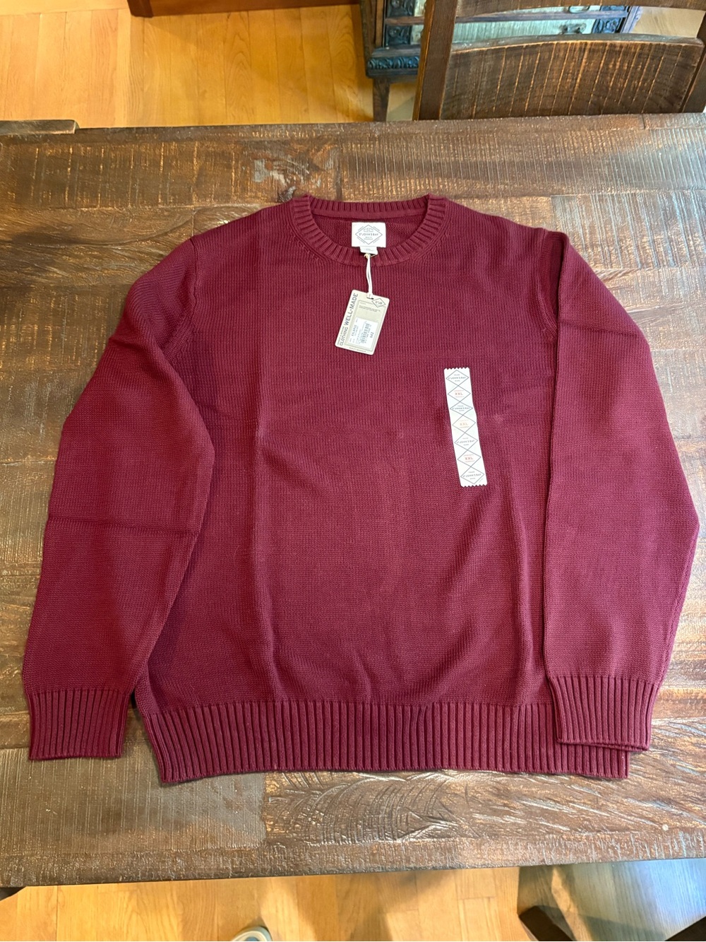 St. John's Bay Men's Crewneck Sweater - Burgundy XXL